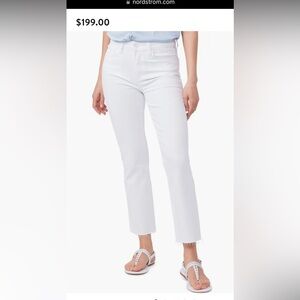 Designer Paige white denim jean Frayed edge size 27